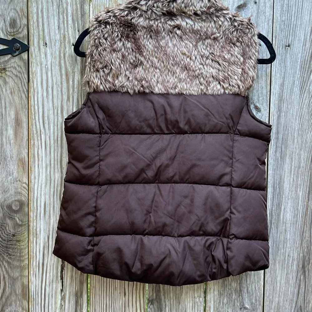 Ruff Hewn Faux Fur Full Zip with toggle buttons Puffer Vest sz Small - Picture 9 of 9